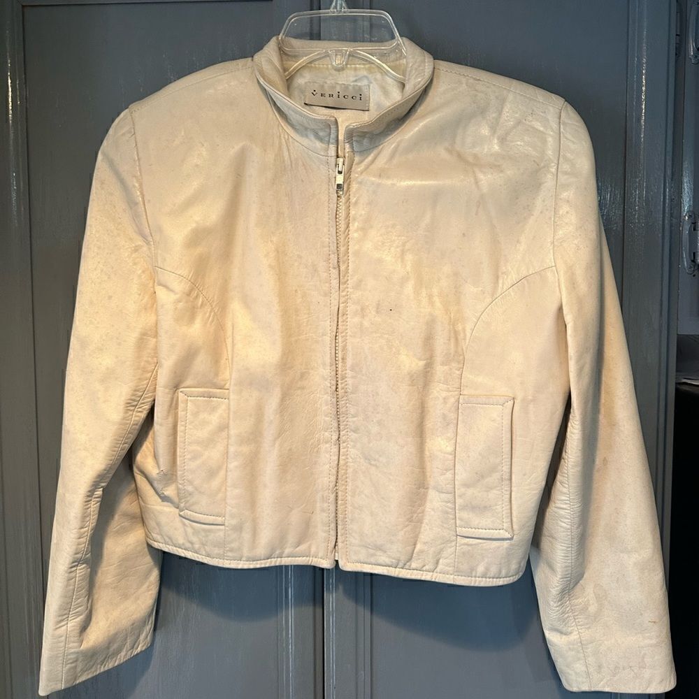 Vericci Leather Jacket Cream